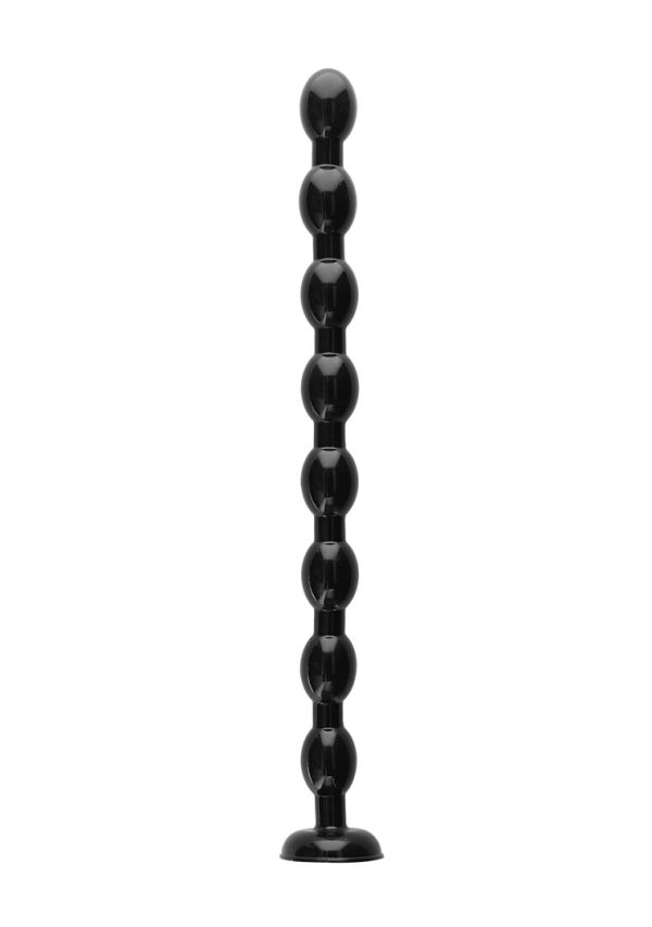 Dildo anal de cuentas extendidas Ouch negro PVC 48 cm
