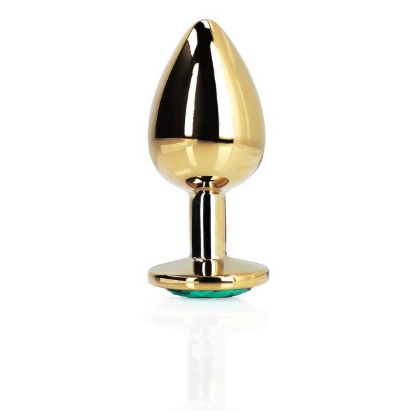 Ouch! Plug anal Round Gem de acero pequeño esmeralda