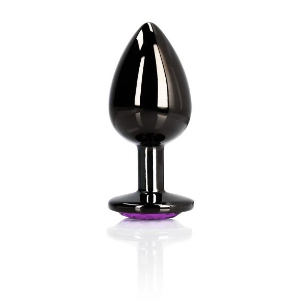 Ouch! Heart Gem Metal Plug Large Gunmetal