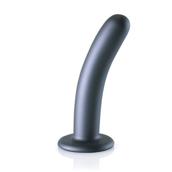 Dildo punto G liso de silicona Ouch! by Shots 14,5 cm metal
