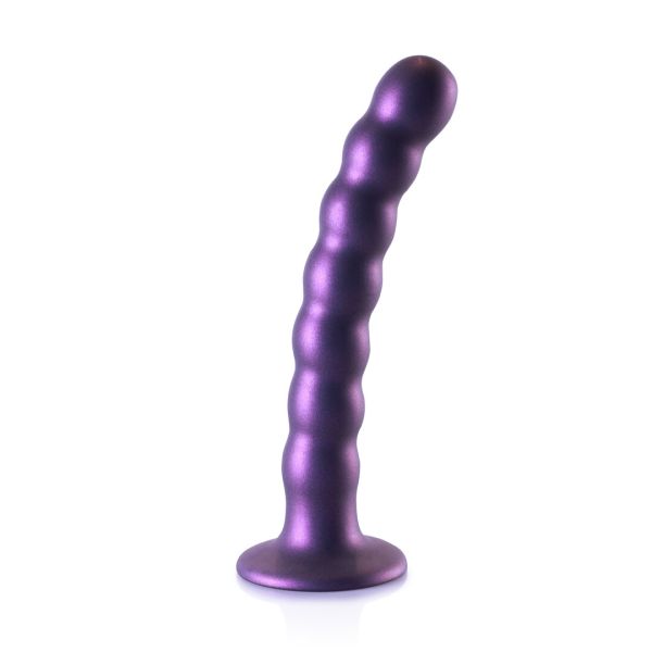 Dildo punto G con cuentas de silicona Ouch! by Shots 16,5 cm púrpura