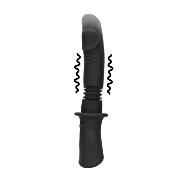 Ouch! máquina vibración thrusting portátil negra