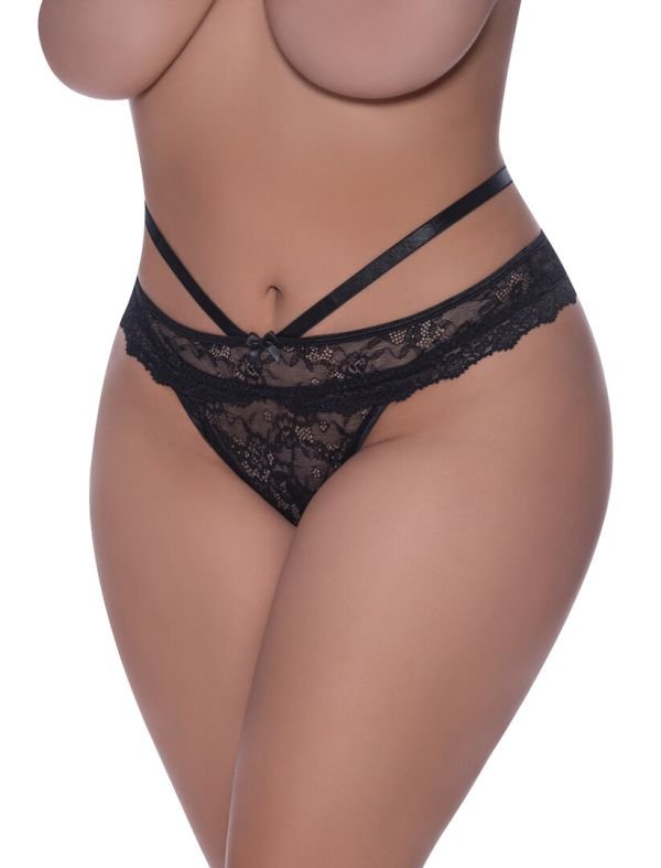 Braguita Cheeky Peek-a-Boo Diseño Cross-Strap Arco Magic Silk