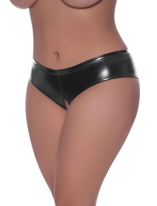 Braga tipo boxer Magic Silk talle bajo con acceso frontal, talla 2X, negro