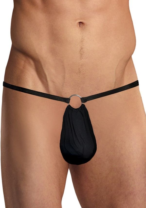 Male Power Tanga G Negro con Anillos O