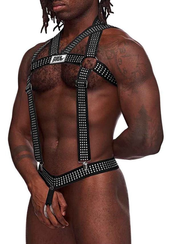 Male Power Arnés Negro con Tachuelas Metálicas
