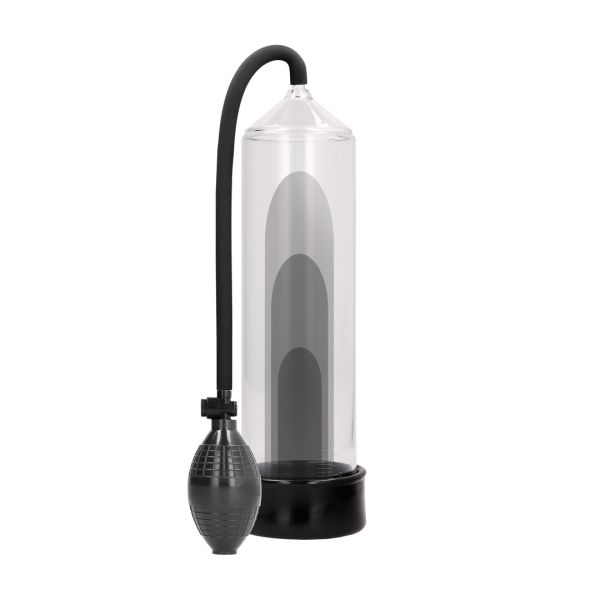 Bomba de pene Pumped Classic con mango pera transparente
