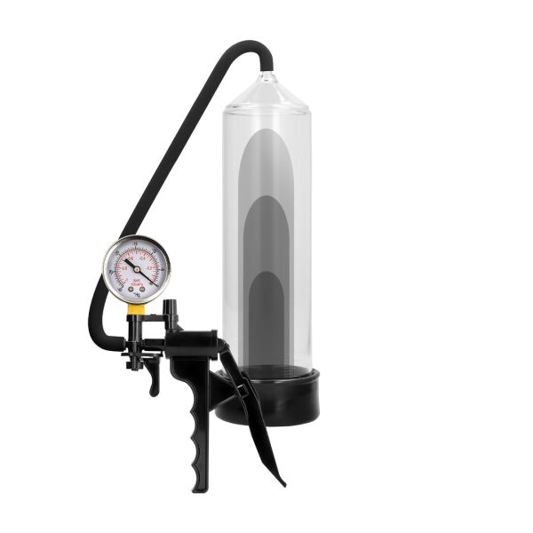 Pumped Elite Bomba de pene cilindro transparente con medidor
