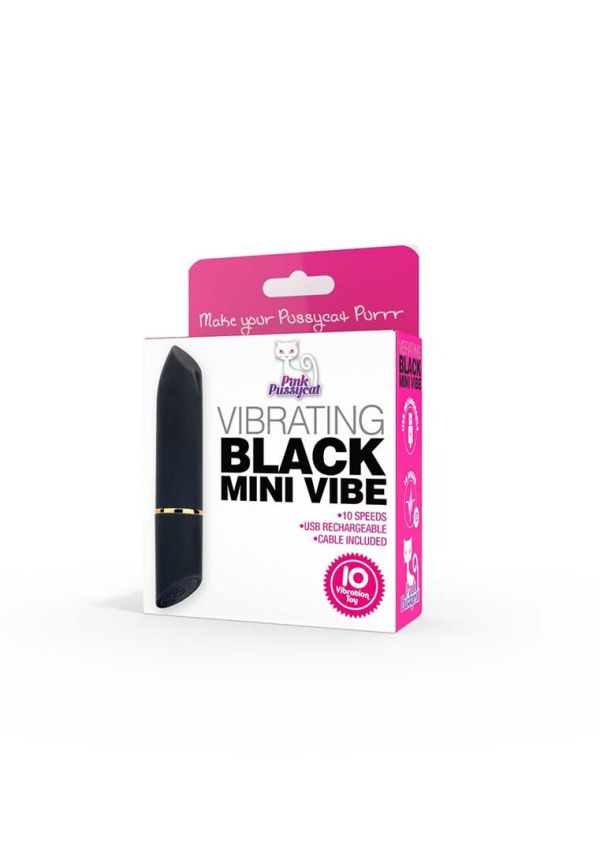 Mini vibrador barra de labios Pink Pussycat negro