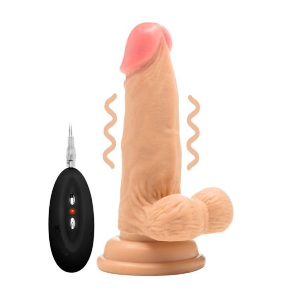 RealRock Vibrador Diseño Anatómico con Escroto, 15 cm