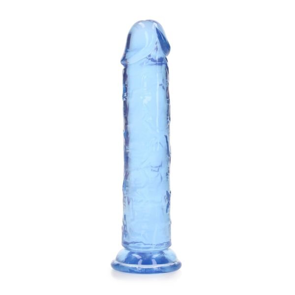 RealRock by Shots Dildo Recto Crystal Clear Azul 18cm