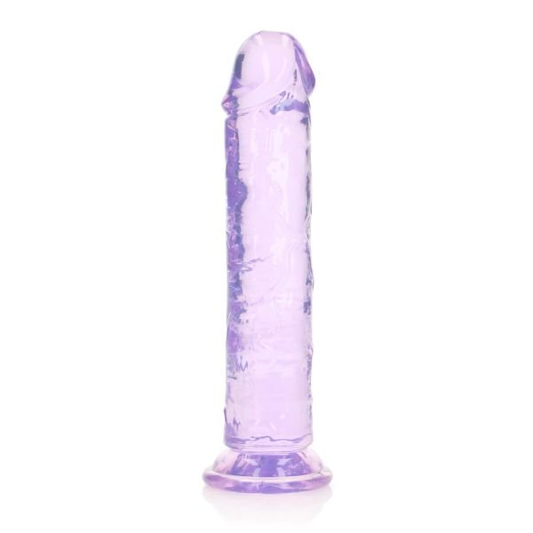 RealRock Dildo Recto Morado con Base de Ventosa, 20 cm