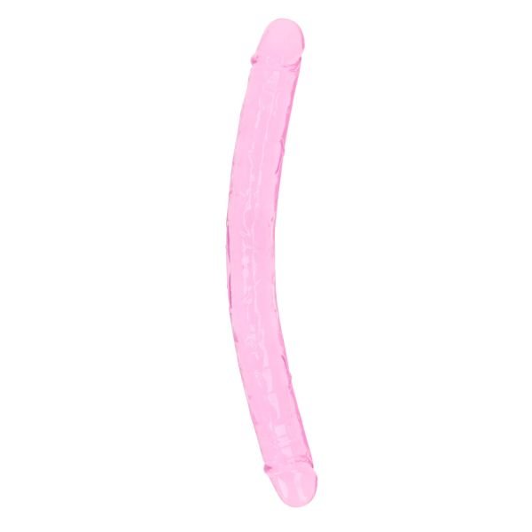 RealRock Dildo Doble Rosa Realista, 34 cm