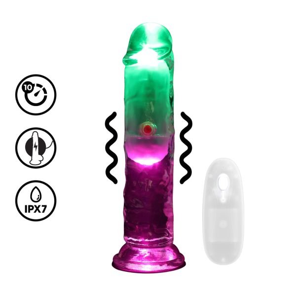 RealRock by Shots LED Dildo Vibrador Transparente