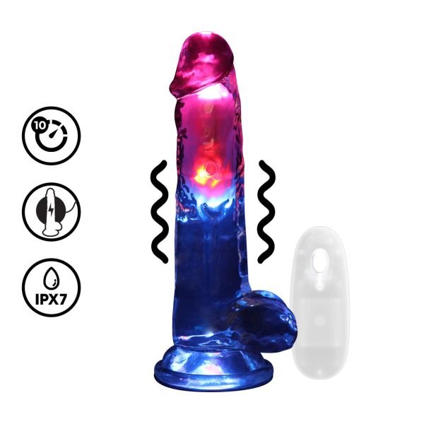 RealRock by Shots LED Dildo Vibrador con Testículos