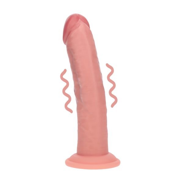 RealRock Vibrador Curvado Doble Capa con Ventosa, 20 cm