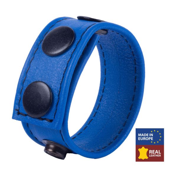 Cockring de cuero Red Leather Cocky azul