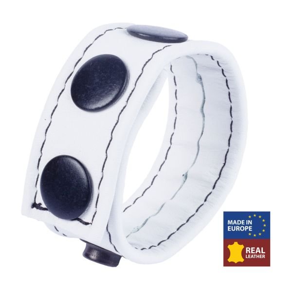 Cockring de cuero Red Leather Cocky blanco