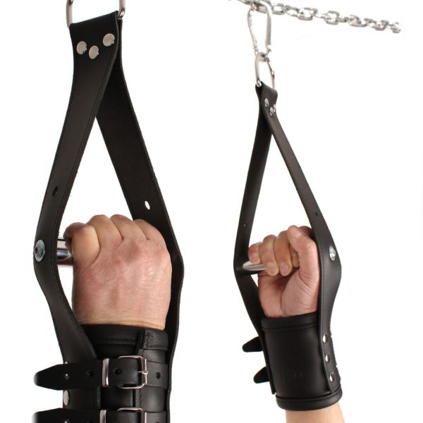 Esposas de suspensión de lujo Red Leather, rigged