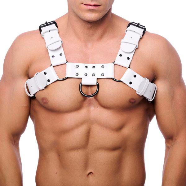 Arnés Red Leather Bulldog L/XL blanco crujiente