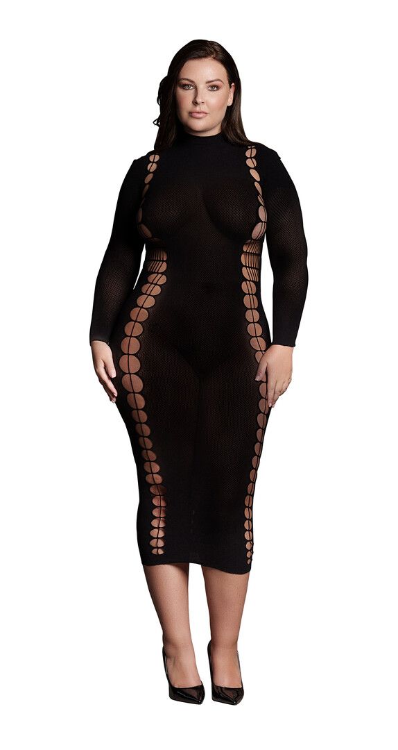 Vestido Le Désir Carme cuello alto diseño contorneado
