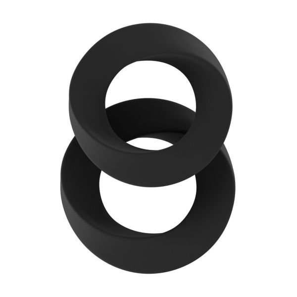 Sono No.24 Cock Ring Two-Pack, Black Silicone