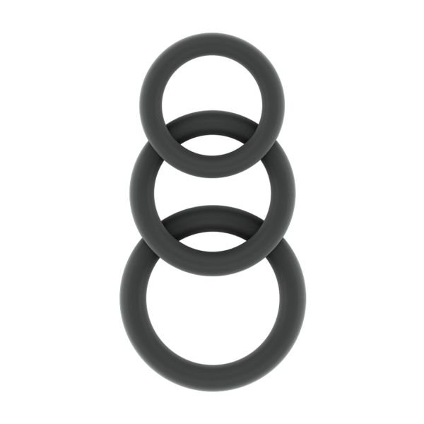 Sono No.25 Cock Ring Trio, Grey Silicone
