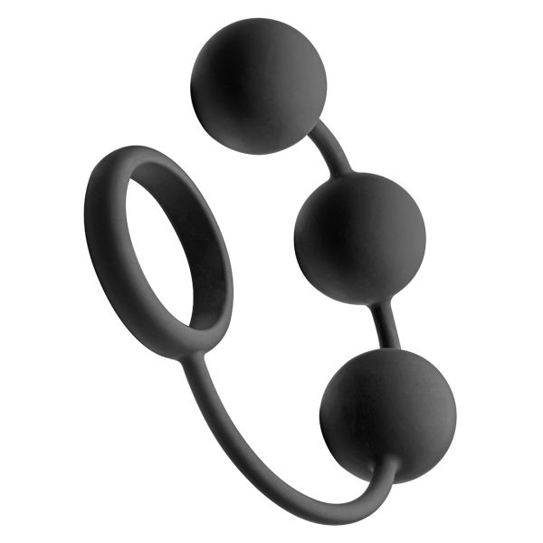 Cockring XR Brands con bolas anales ponderadas silicona