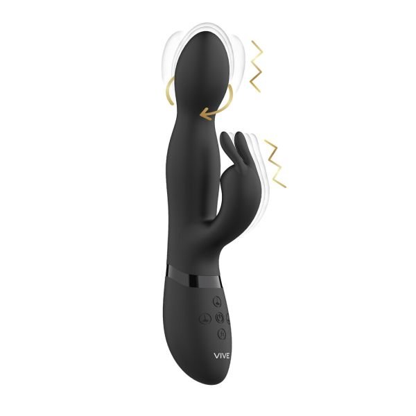 Vibrador conejo VIVE Niva giratorio para punto G, negro
