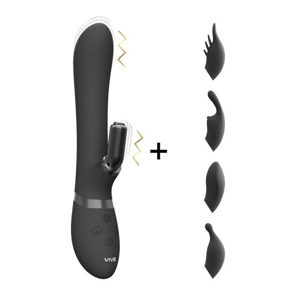 Vibrador conejo VIVE Chou para punto G con mangas clitorales intercambiables