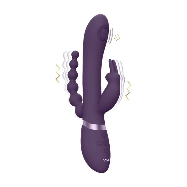 Vibrador conejo multi-zona onda pulsante VIVE Rini