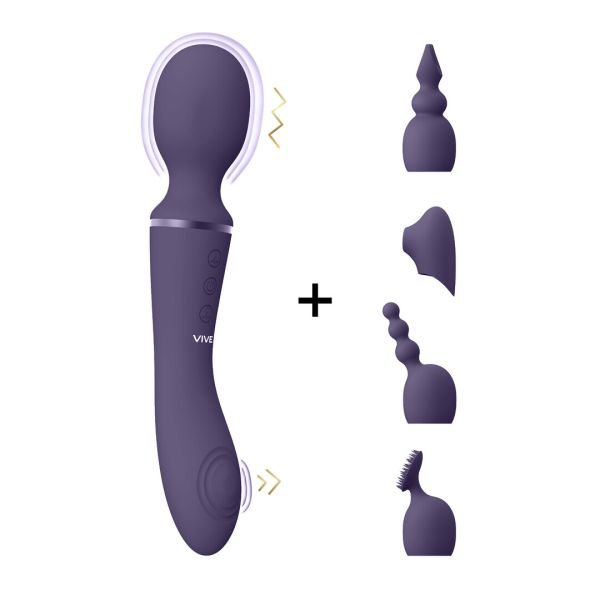 Varita vibrador de onda pulsante VIVE Nami púrpura motores duales
