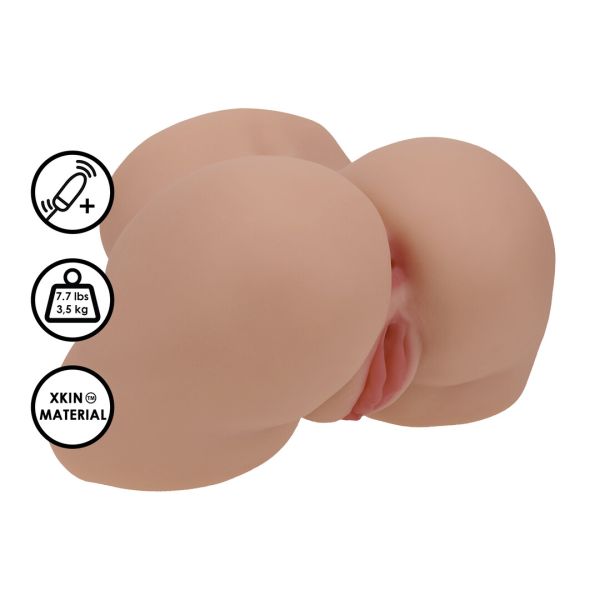 Bodyform vibrador XKIN Bodyforms Lux con dos entradas, canela